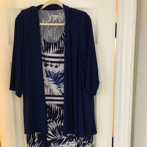 CB Dress Size 18, sleeveless with attached jacket, removeable matching necklace